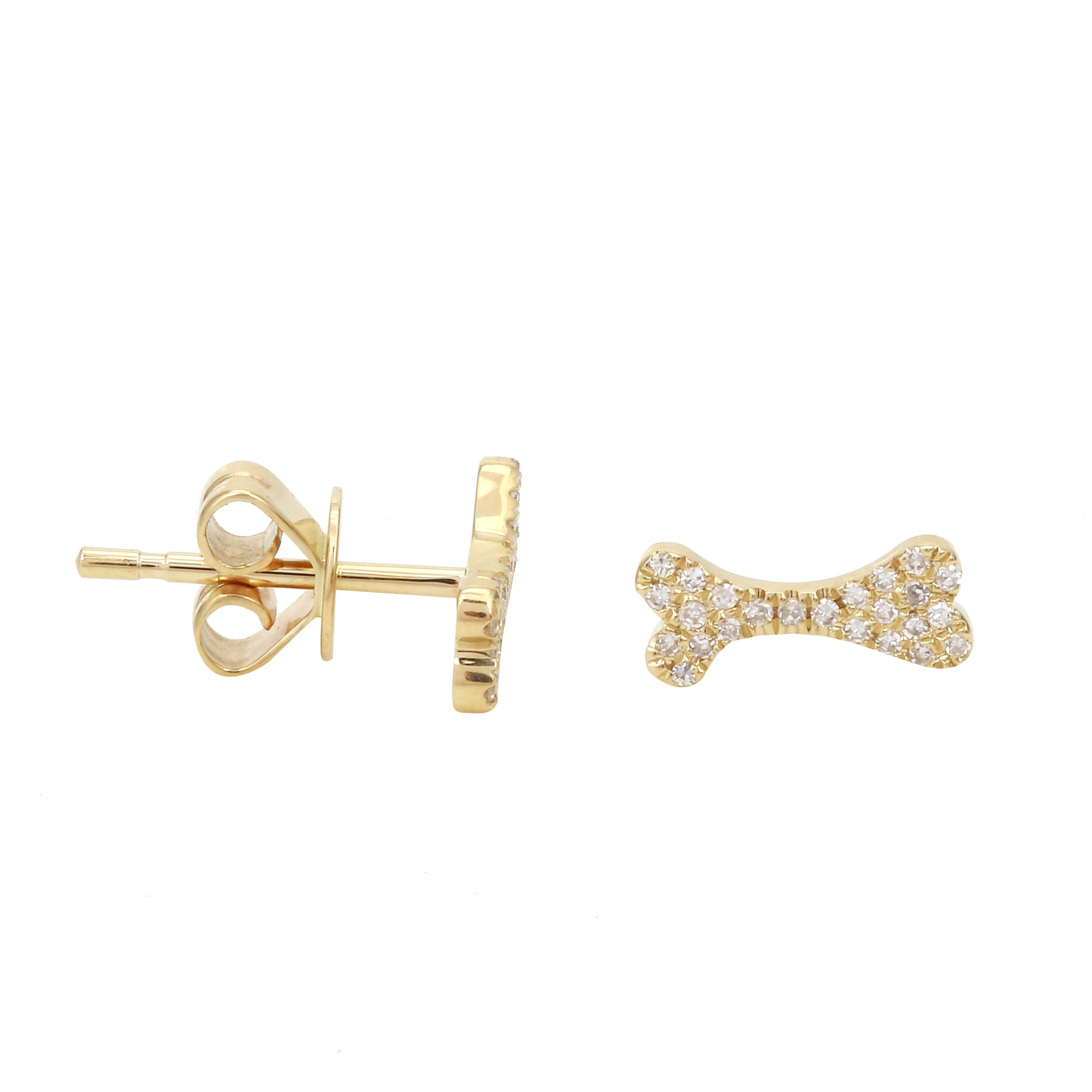 Dog Bone Stud Earrings.