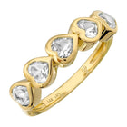 Bezel Gemstone Hearts Ring.