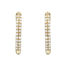 Diamond Tube Hoop Earrings.