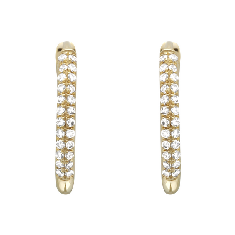Diamond Tube Hoop Earrings.