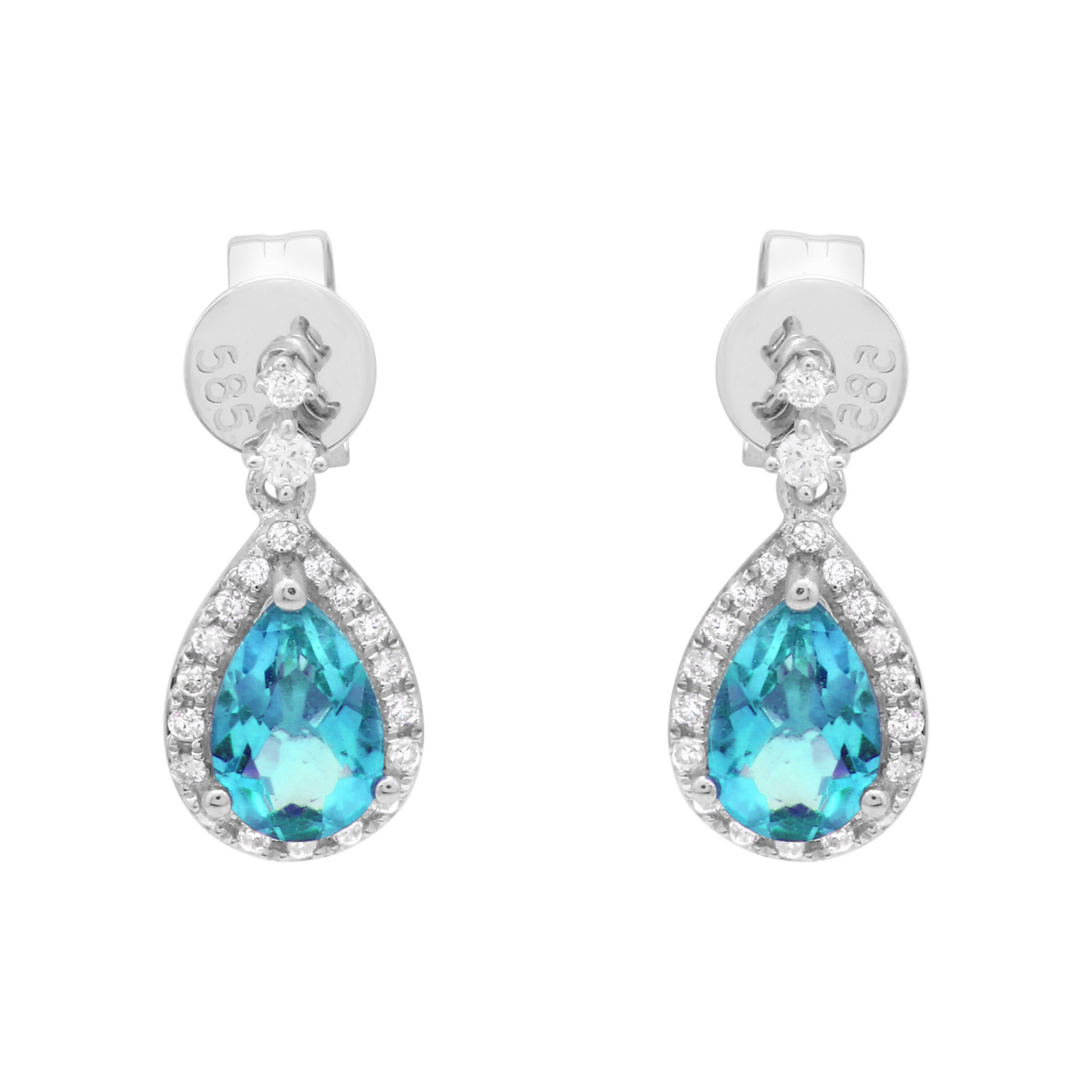 Pear Topaz Drop Studs.