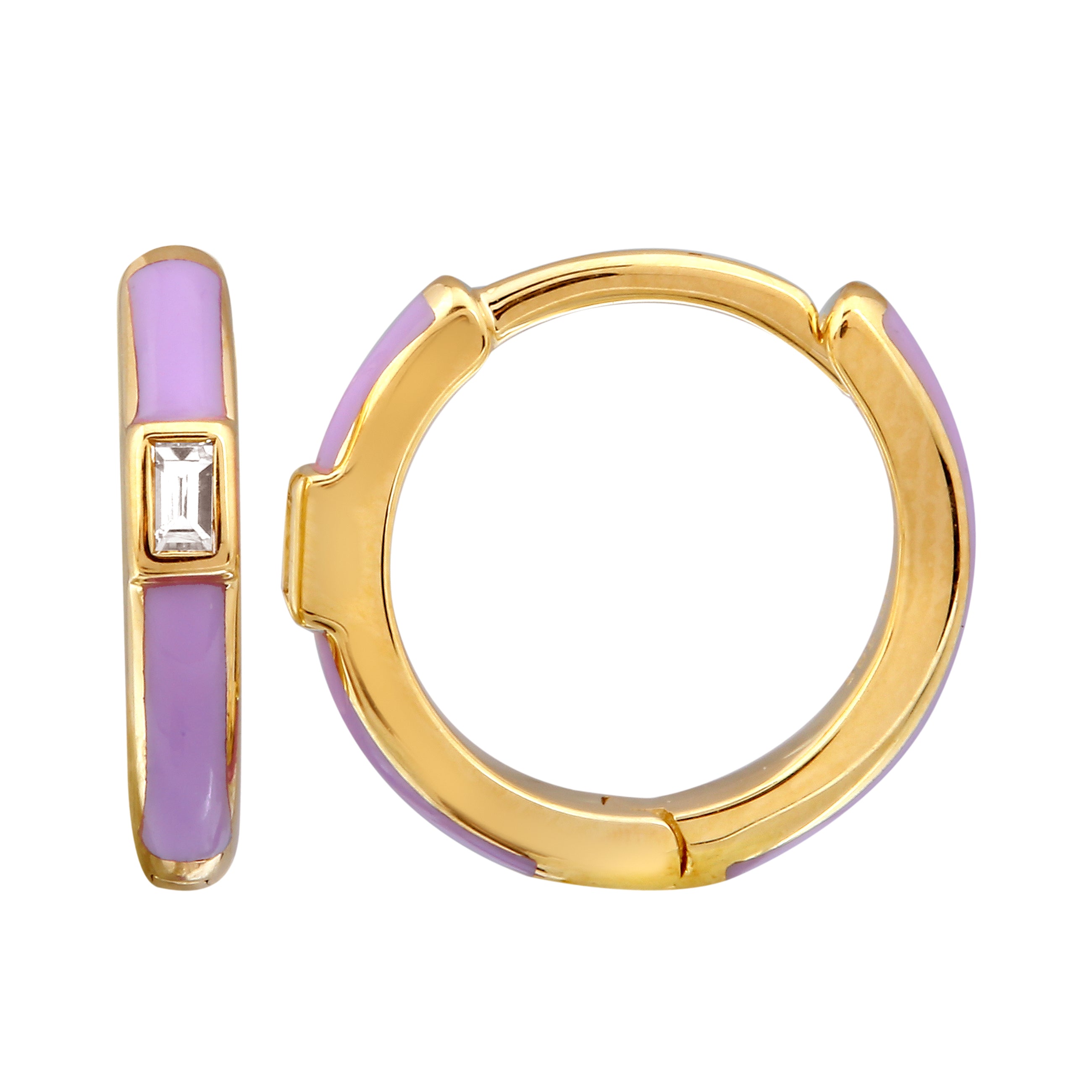 Lavender Baguette Hoops.