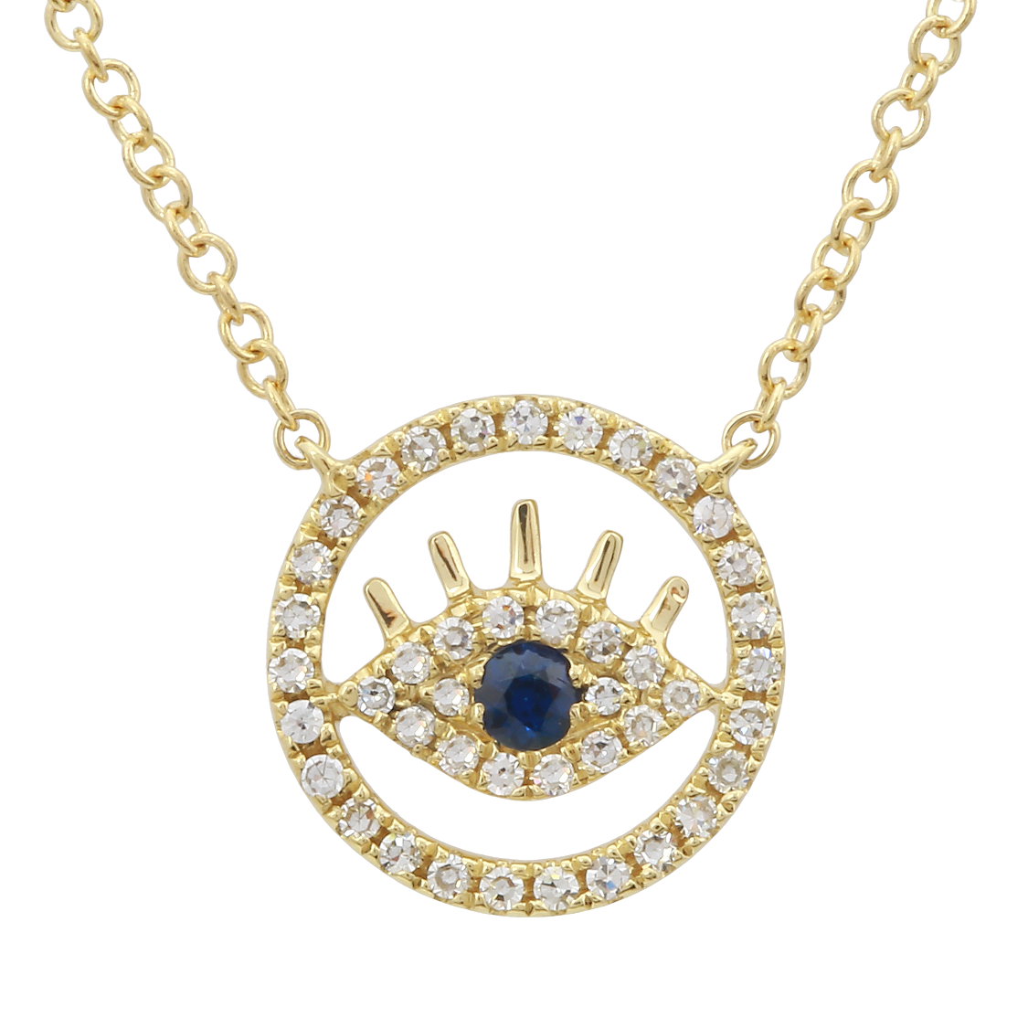 Sapphire Evil Eye Pendant.