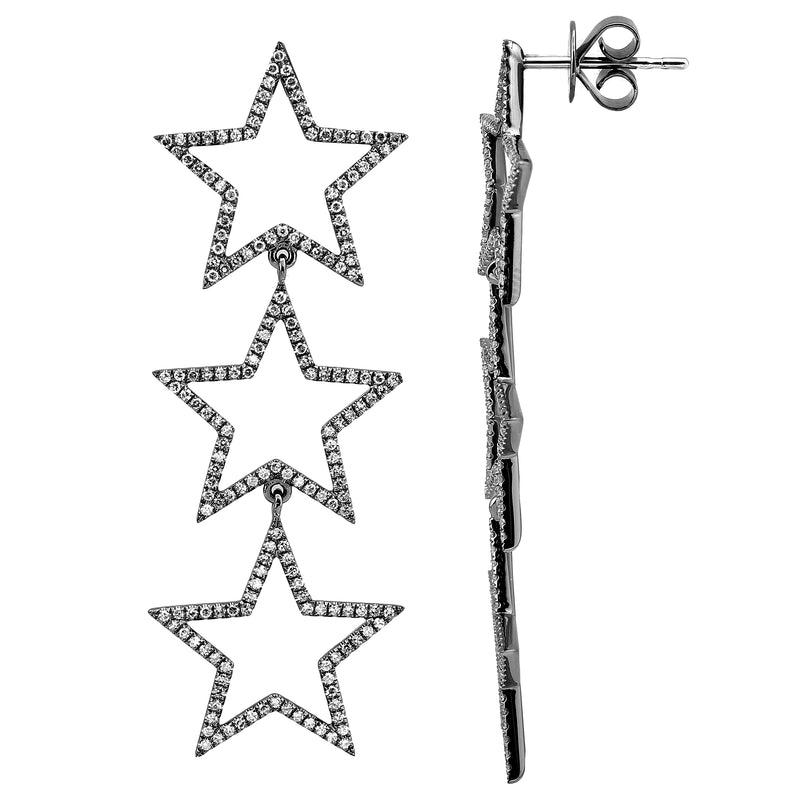Dangling Open Star Earrings.