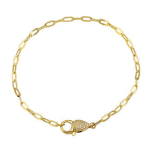 Big Clasp Paperclip Chain Charm Bracelet.