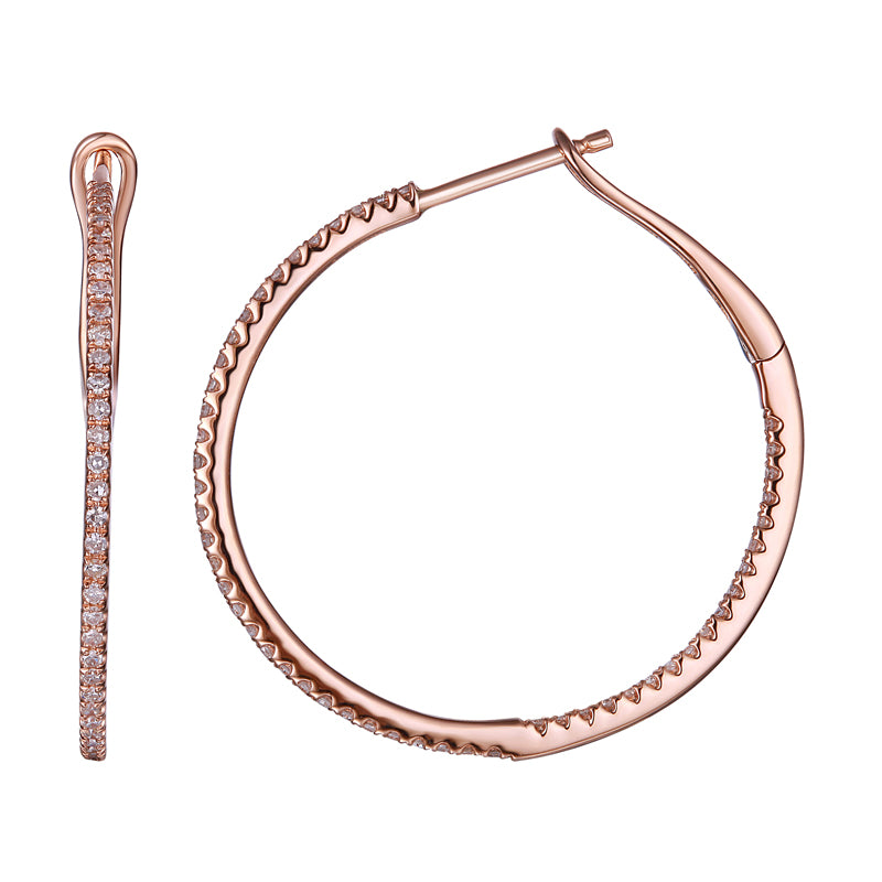 27mm Hoop Diamond Earrings.