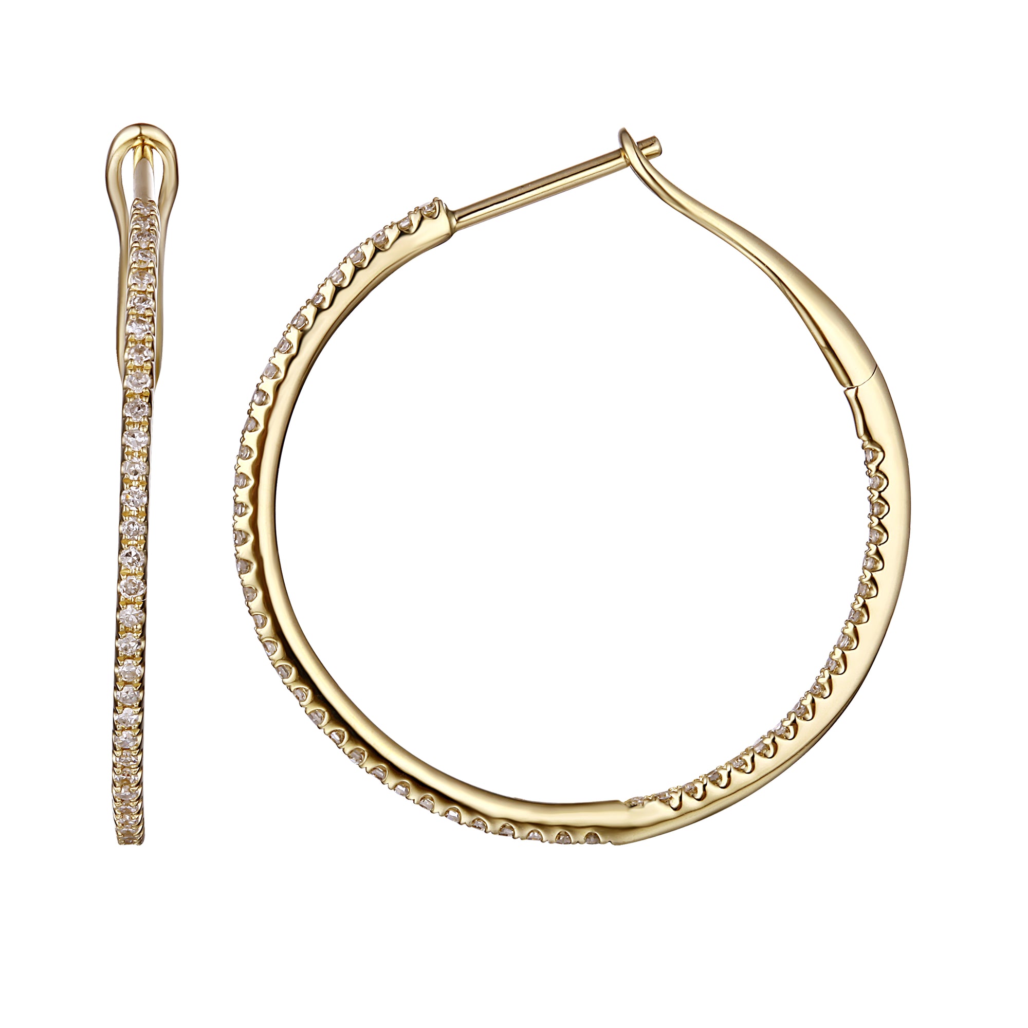 27mm Hoop Diamond Earrings.