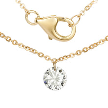 Single Drilled Diamond Float Necklace.