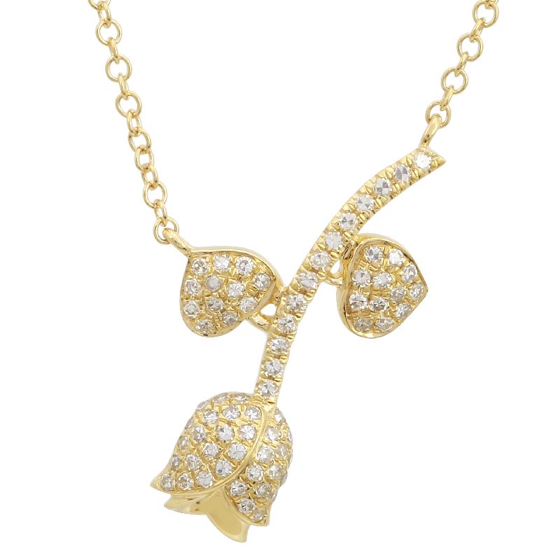 Long Stem Rose Pendant.