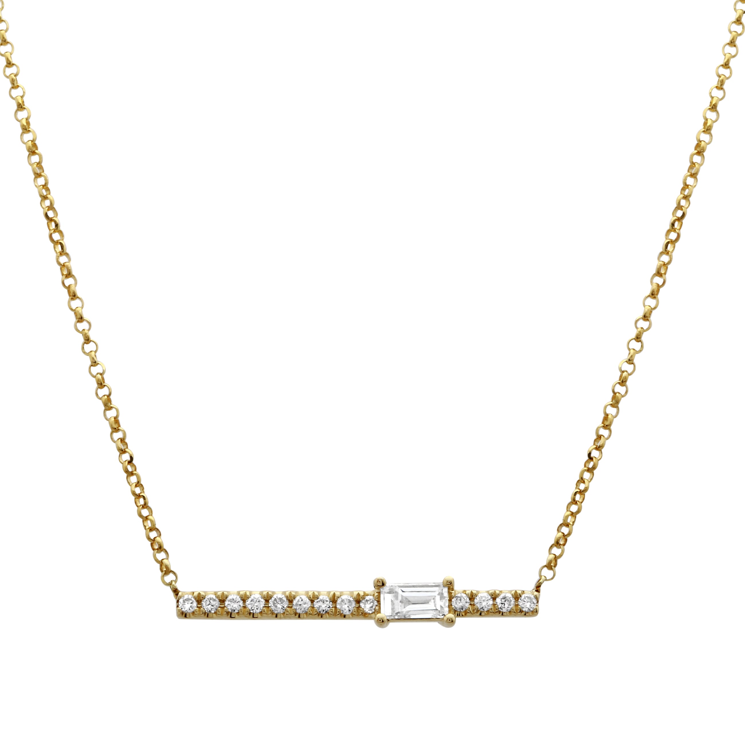 Baguette Bar Necklace.