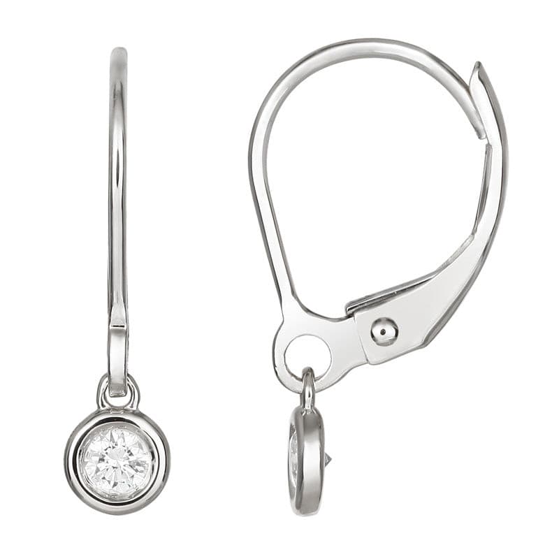 Dangling Diamond Bezel Earrings.