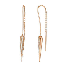 Long Horn Diamond Threader Chain Earrings.