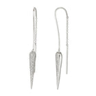 Long Horn Diamond Threader Chain Earrings.