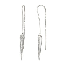 Long Horn Diamond Threader Chain Earrings.