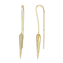 Long Horn Diamond Threader Chain Earrings.