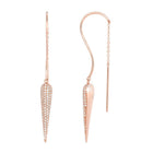 Long Horn Diamond Threader Chain Earrings.