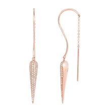 Long Horn Diamond Threader Chain Earrings.