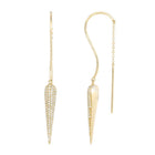 Long Horn Diamond Threader Chain Earrings.