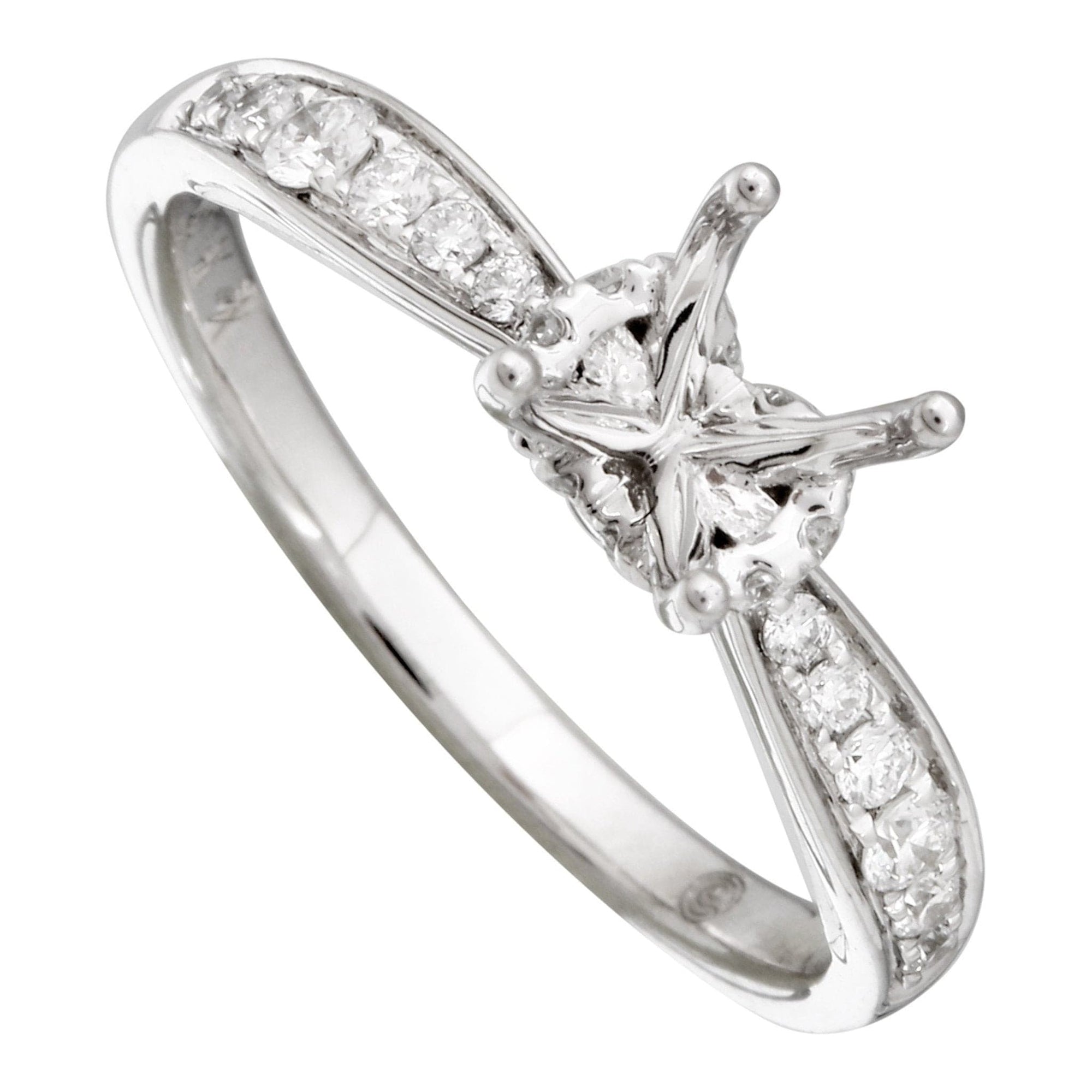 Pinched Channel Solitaire Engagement Ring Setting.
