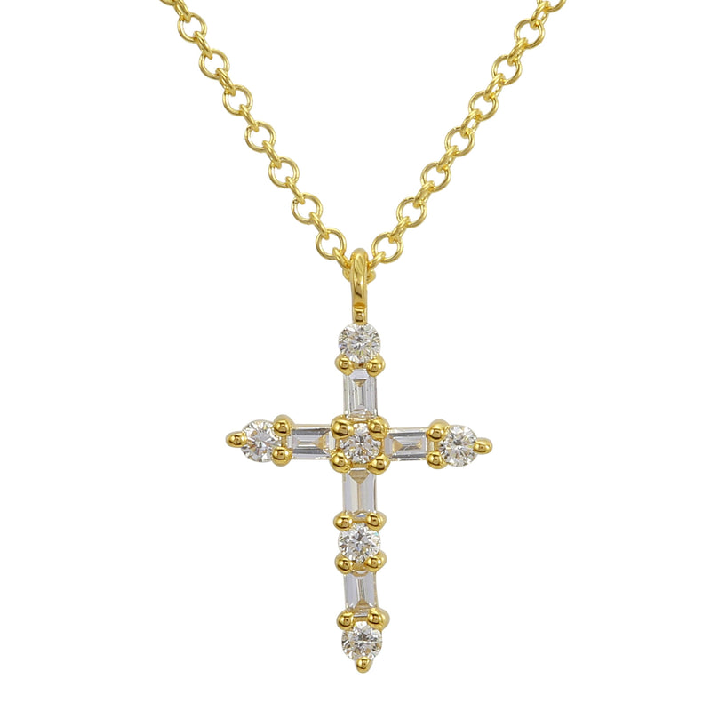 Baguette Cross Necklace.