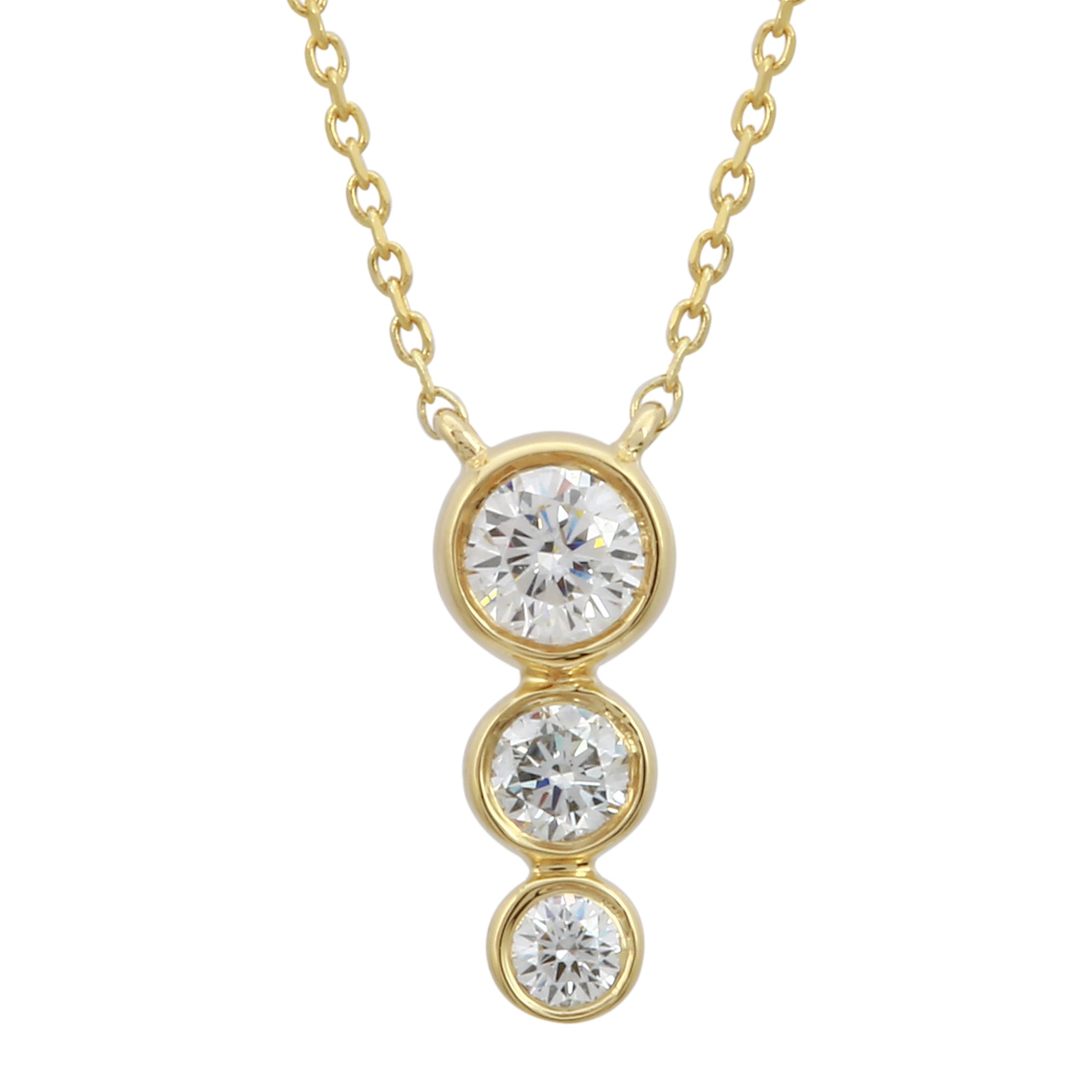 Lab Grown Bezel Stack Necklace.