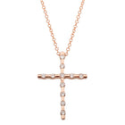 Diamond Bamboo Cross Pendant Necklace.