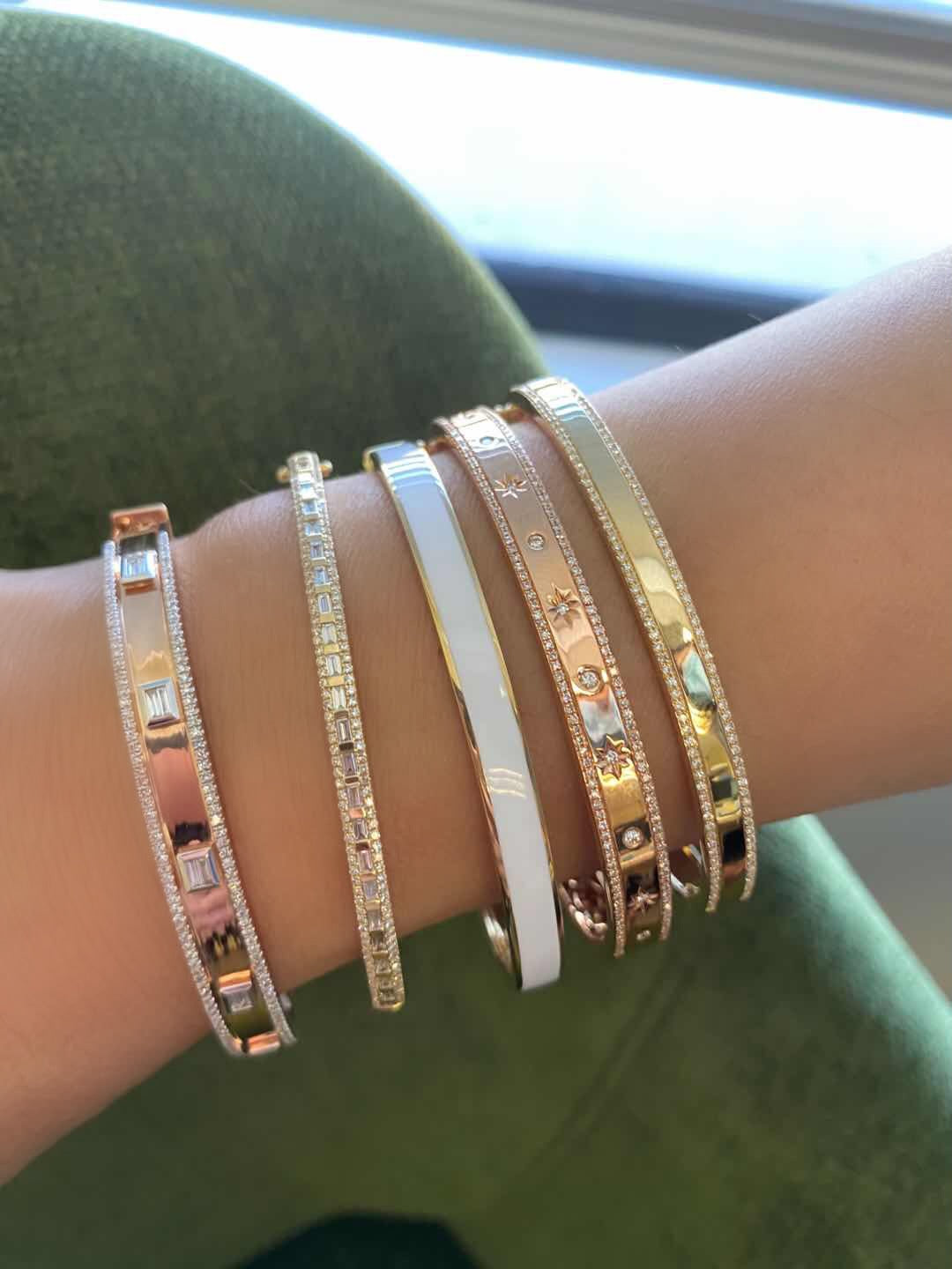 Smooth Diamond Bangle.