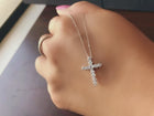 1/2 Carat Lab Grown Diamond Cross Pendant Necklace.