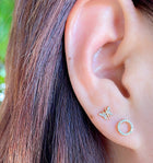Pink Circle Studs.