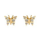 Yellow Diamond Butterfly Studs.