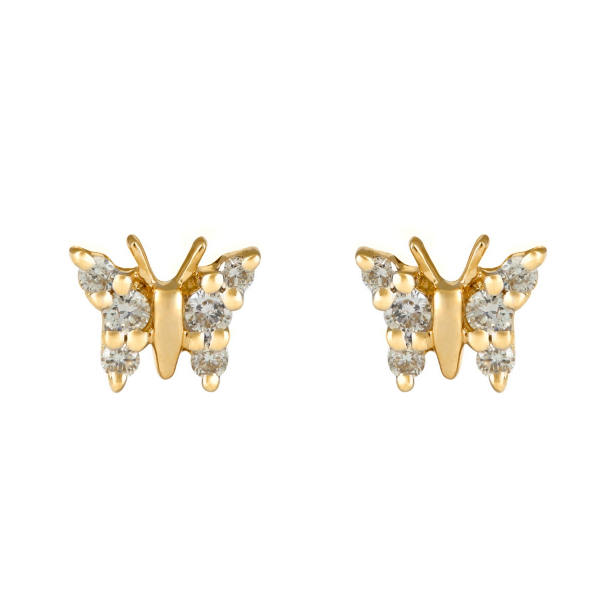 Yellow Diamond Butterfly Studs.