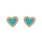 Turquoise Heart Studs.
