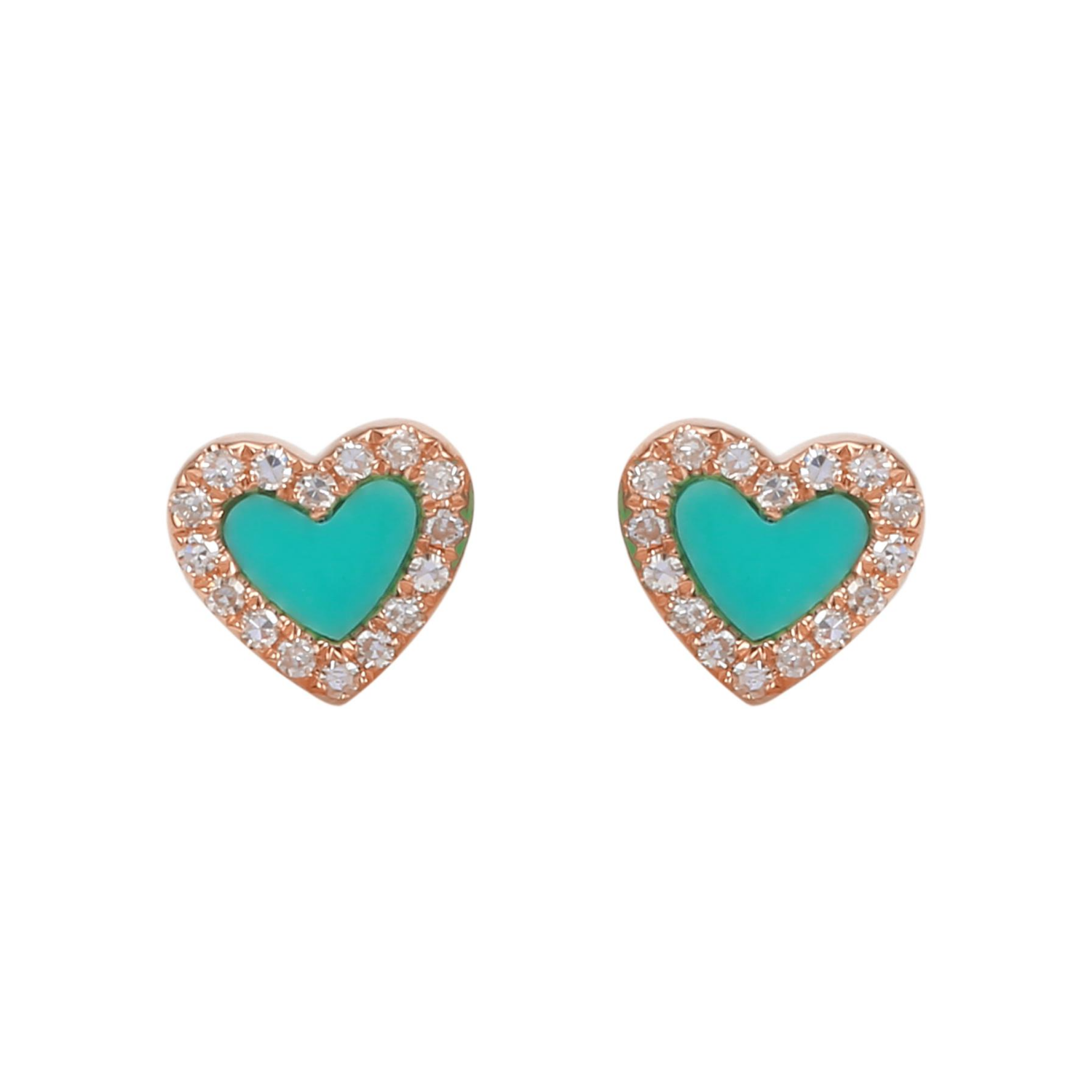 Turquoise Heart Studs.