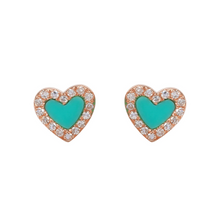 Turquoise Heart Studs.