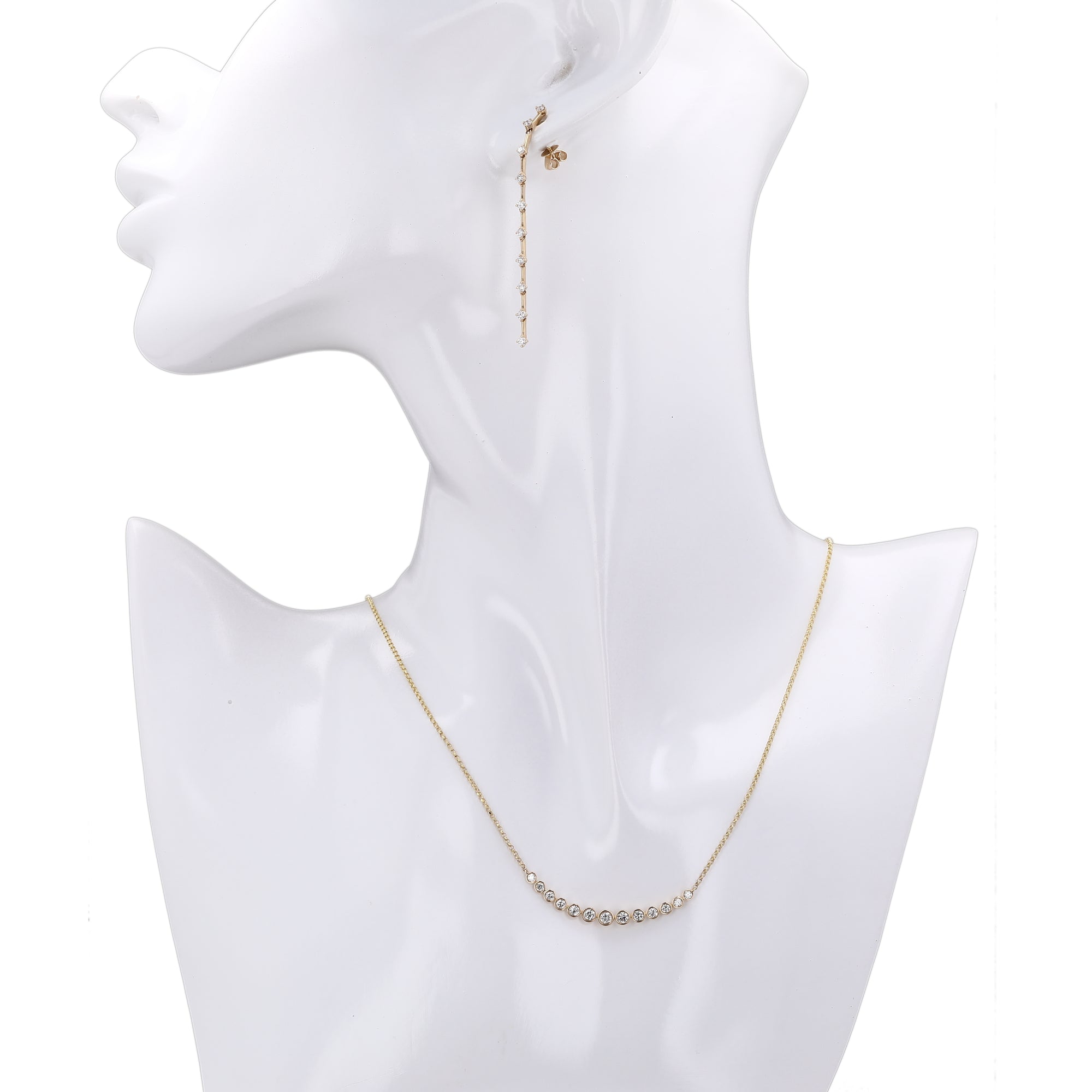 Curved Bar Pendant Necklace.