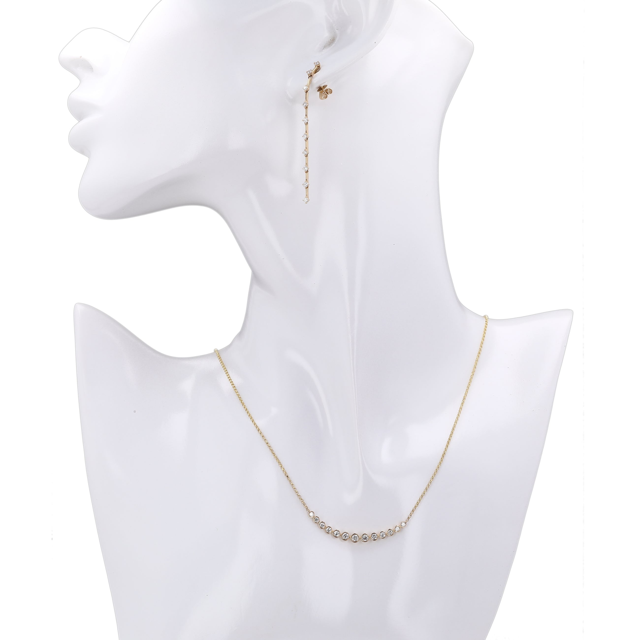 Curved Bar Pendant Necklace.