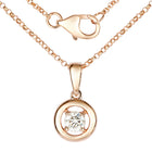 Diamond Center Circle Pendant Necklace.