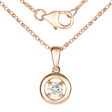 Diamond Center Circle Pendant Necklace.