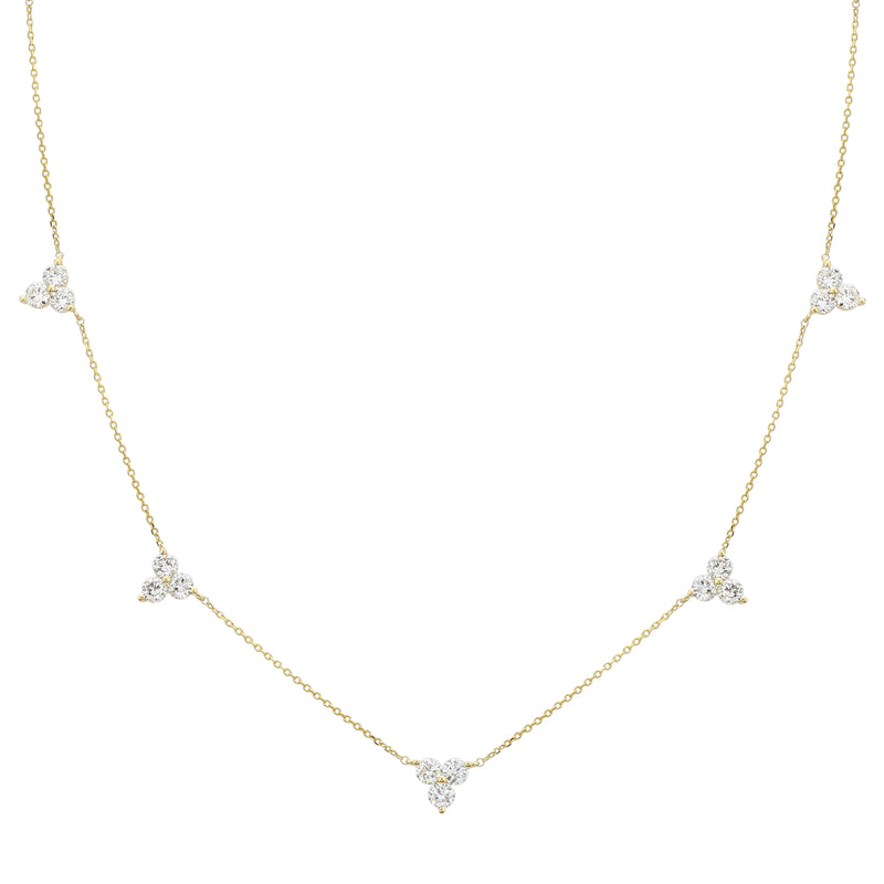 White Gold Station Strand Necklace.