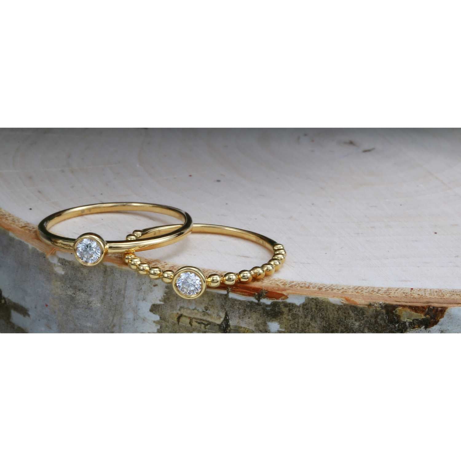 Beaded Bezel Stack Ring.