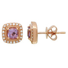 Amethyst Cushion Stud Earrings.