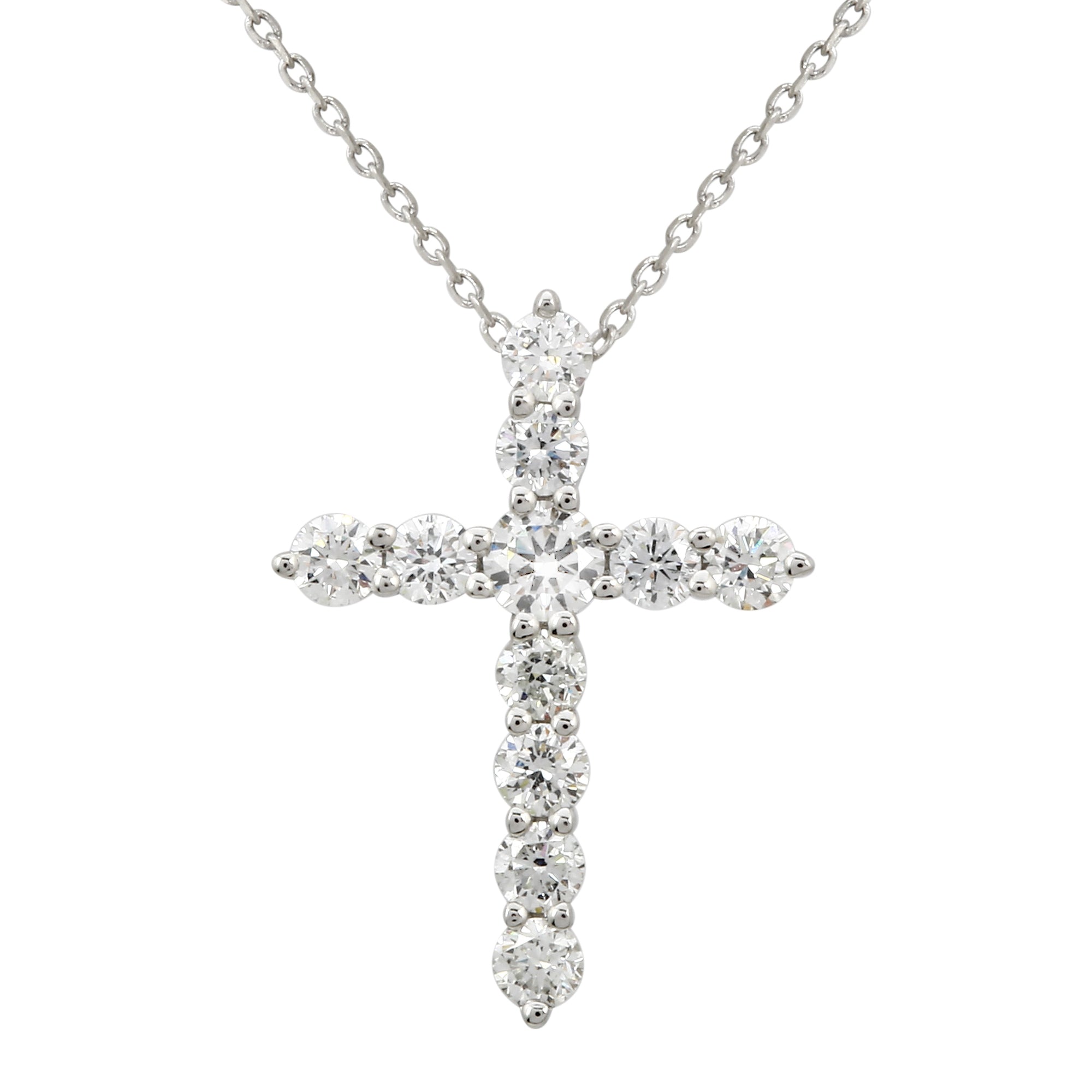 1/2 Carat Lab Grown Diamond Cross Pendant Necklace.