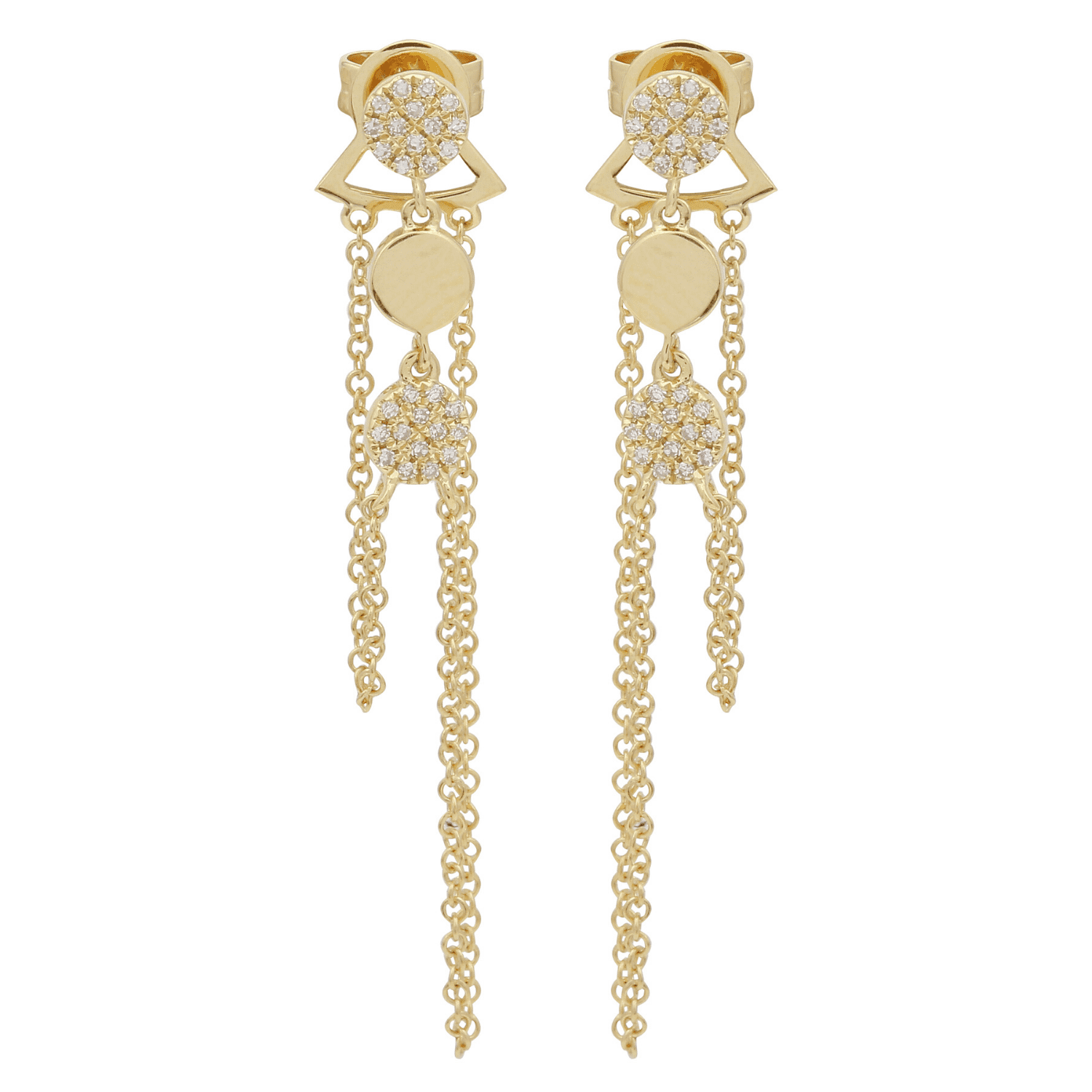 Dangle Chains Drop Earrings.