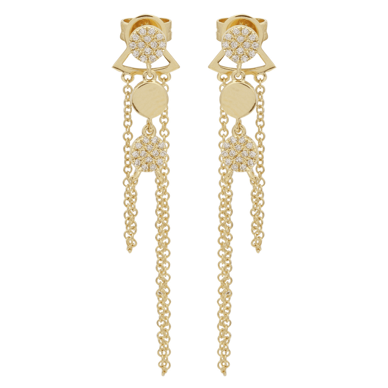 Dangle Chains Drop Earrings.