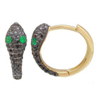 Black Diamond Snake Huggie Hoops.