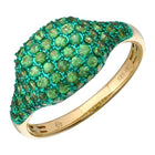 Gemstone Rhodium Signet Ring.