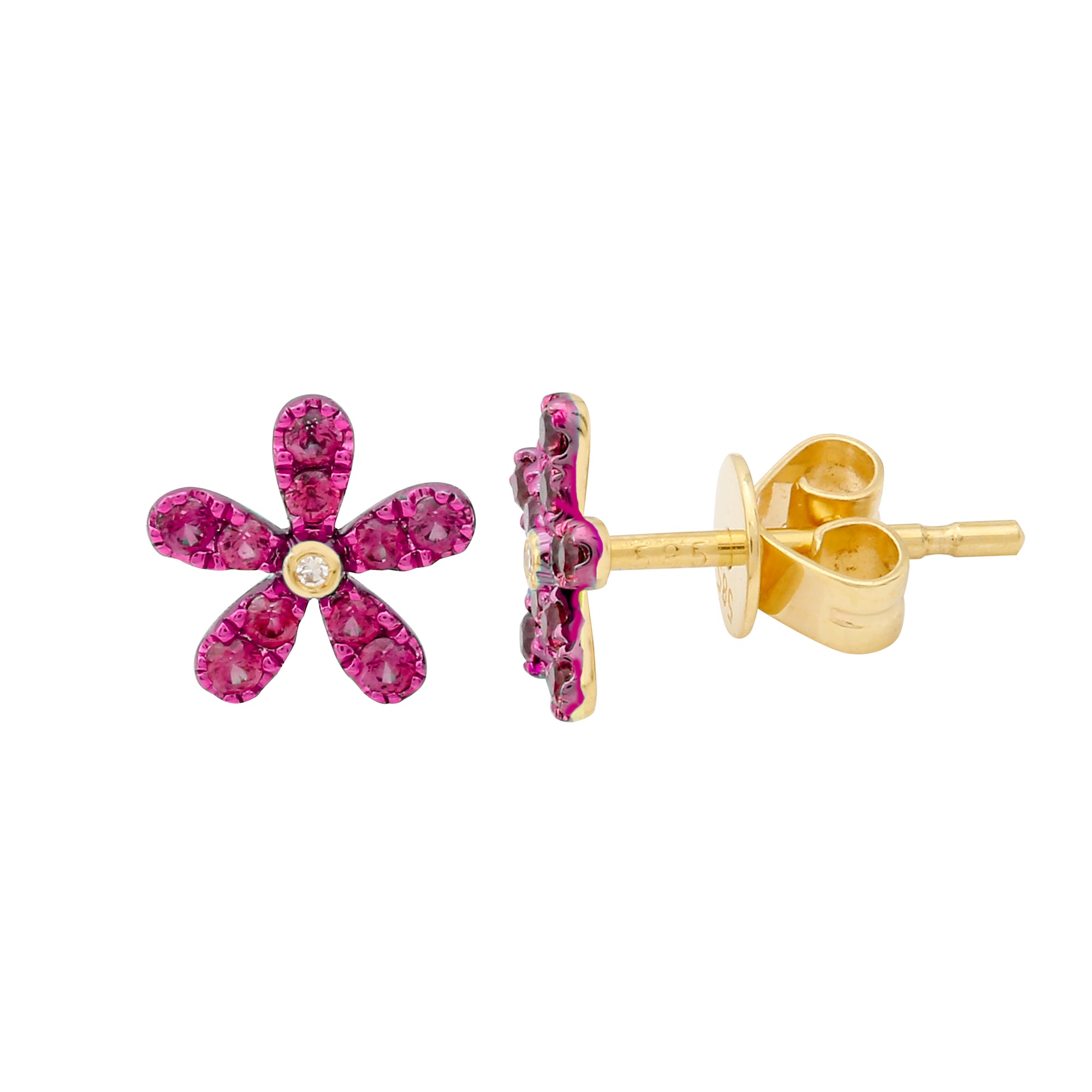 Rhodium Daisy Earrings.