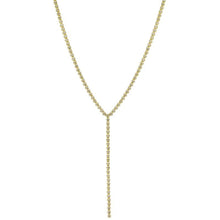 Crown Prong Diamond Tennis Y Chain Necklace.
