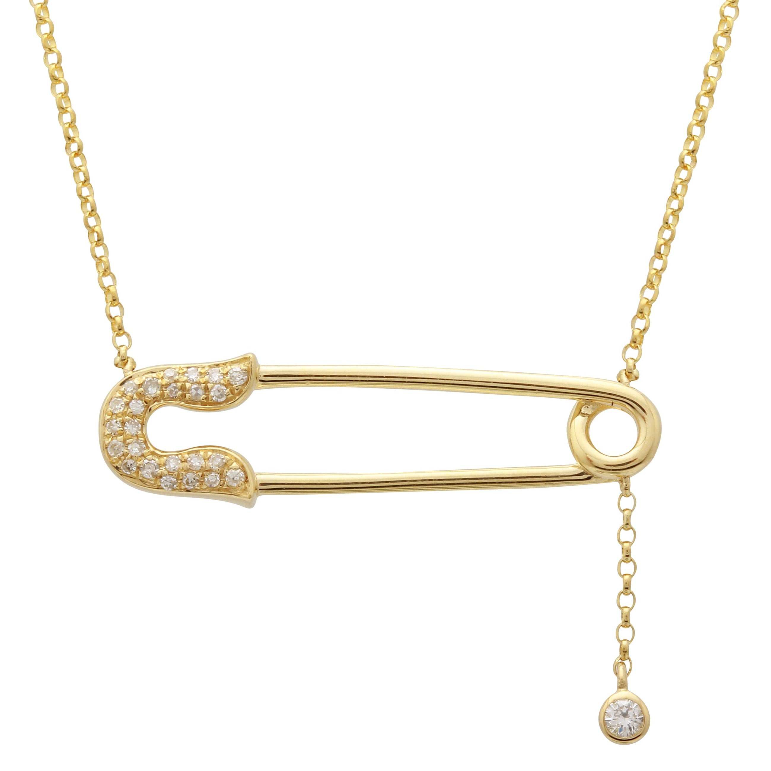 Safety Pin Lariat Necklace.