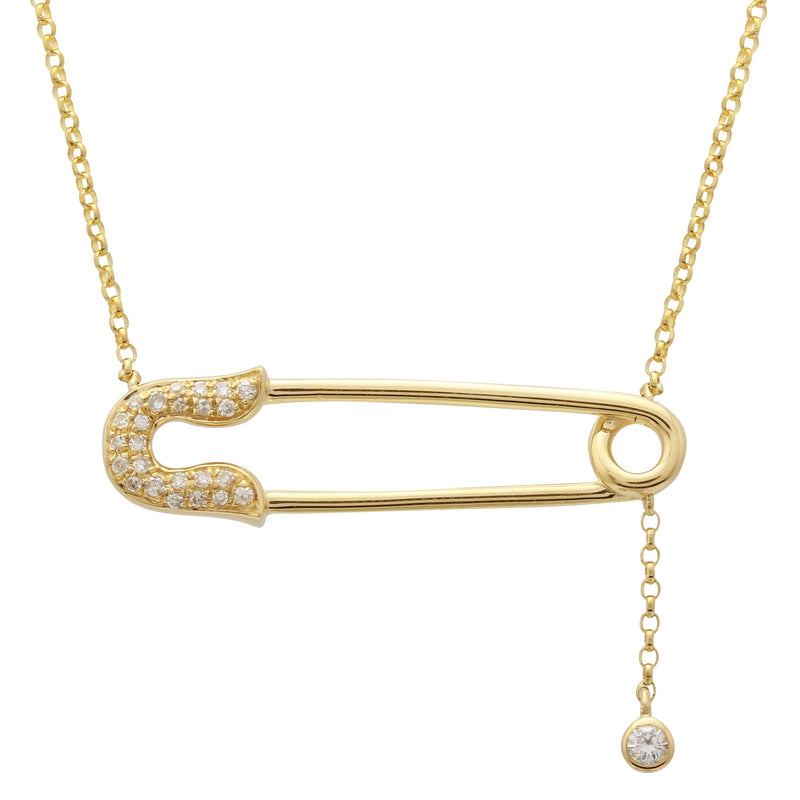 Safety Pin Lariat Necklace.